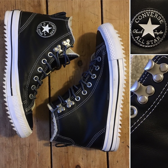 Converse Other - Converse leather fur All Star Chuck Taylor black